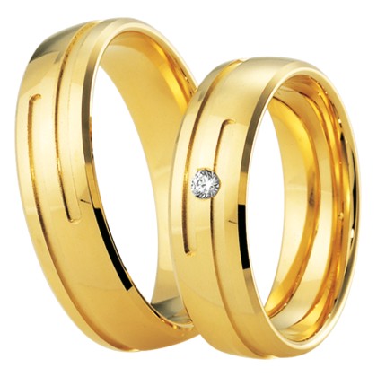 Βέρες γάμου χρυσές με διαμάντι, breuning 4119-4120