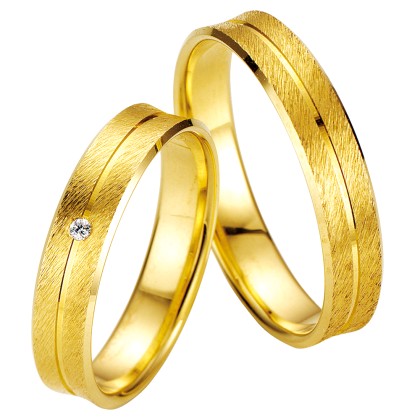 Βέρες γάμου χρυσές με διαμάντι, breuning 7001-7002