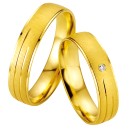 Βέρες γάμου χρυσές με διαμάντι, breuning 7011-7012