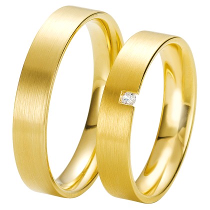 Βέρες γάμου χρυσές με διαμάντι, breuning 6213-6214