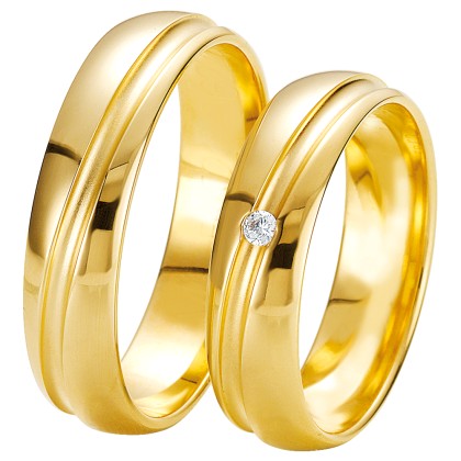 Βέρες γάμου χρυσές με διαμάντι, breuning 6221-6222