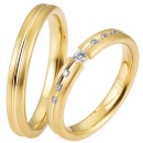Βέρες γάμου χρυσές με διαμάντια, breuning 5877-5878