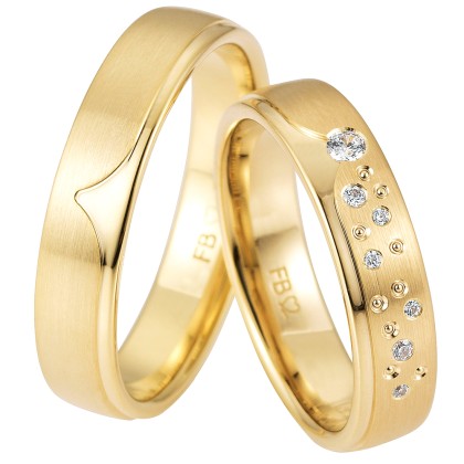 Βέρες γάμου χρυσές με διαμάντια, breuning 5889-5890
