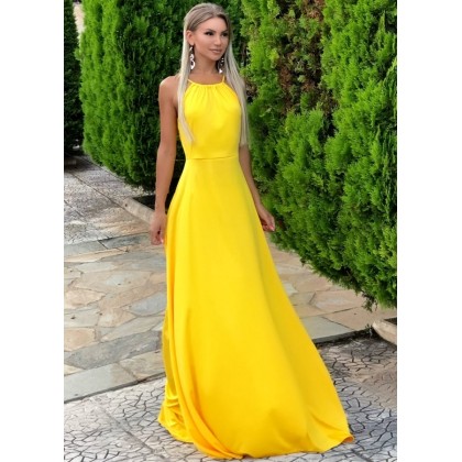 Maxi φόρεμα αέρινο - Κίτρινο