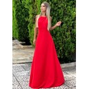 Maxi φόρεμα αέρινο - Kόκκινο