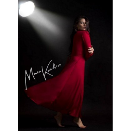 Maxi αέρινο κλος φόρεμα κρουαζέ στο ντεκολτέ by Maria Korinthiou
