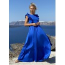 Maxi φόρεμα με βολάν μανίκι - Μπλε