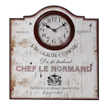 Ρολόι Τοίχου Chef Le Normand LOG263 Λευκό 43x40cm Espiel Mdf