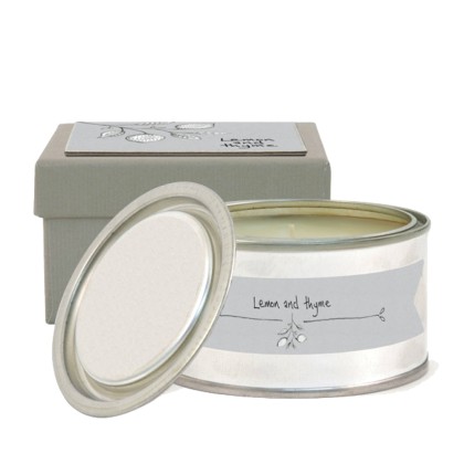 Κερί Αρωματικό Σε Κουτί - Λεμόνι & Θυμάρι Grey Παραφίνη