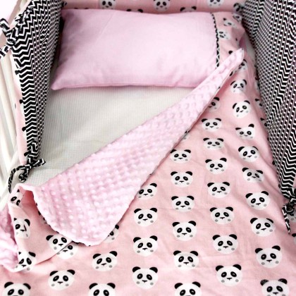Κουβέρτα Minky Κούνιας Ninna Nanna Pink Panda