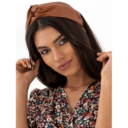 BROWN LEATHER KNOT HEADBAND