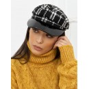 CHECKED KNITTED GRUNGE HAT