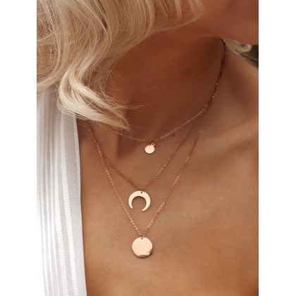LAYER NECKLACE ROSE GOLD MOON