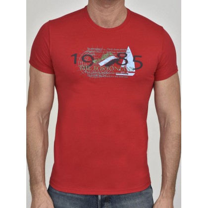 THE BOSTONIANS Μπλούζα T-Shirt 3TS00100-B00240 ΚΟΚΚΙΝΟ
