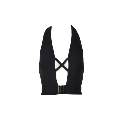 WOW ALLY FRONT CRISS HALTER - KT1198 BLACK