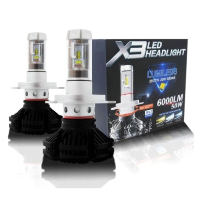 LED φώτα αυτοκινήτου H1, 50W, 6000L 6500K – X3 Led headlights Lu