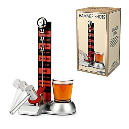 HAMMER SHOTS PARTY DRINKING GAME WITH SHOT GLASS TOWER DRINKING 