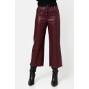 Cropped Faux Leather Straight-Leg Pants