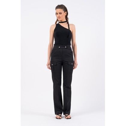 High Rise Buttoned Trousers