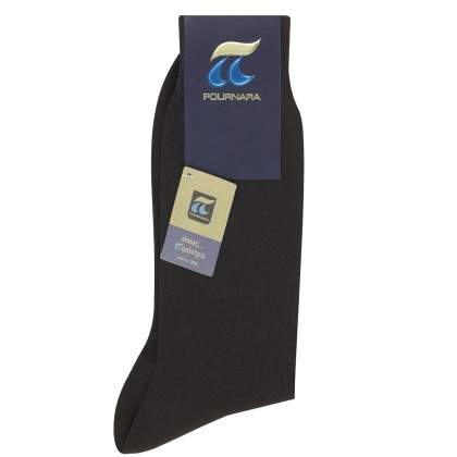 Ανδρική κάλτσα 100% Μερσεριζέ βαμβάκι Πουρνάρας σε καφέ χρώμα P1