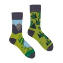 Ανδρική βαμβακερή κάλτσα με πράσινο σχέδιο Over The Hills