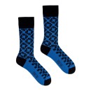 Βαμβακερή κάλτσα μαύρη με μπλε σχέδιο