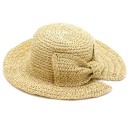 Γυναικείο Πλεκτό Καπέλο Στρόγγυλο με Φιόγκο Μπεζ