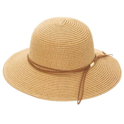 Γυναικείο Ψάθινο Καπέλο με Διακοσμητικό Κορδονάκι Μπεζ