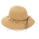 Γυναικείο Ψάθινο Καπέλο με Διακοσμητικές Πέτρες Μπεζ