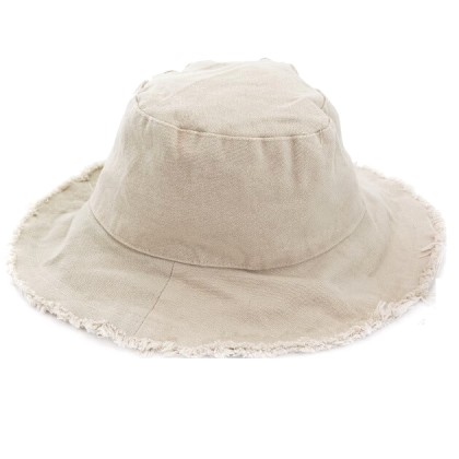 Unisex Υφασμάτινο Καπέλο Bucket Εκρού