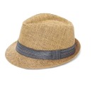Unisex Ψάθινο Καπέλο Καβουράκι με Γκρι Κορδέλα Μπεζ