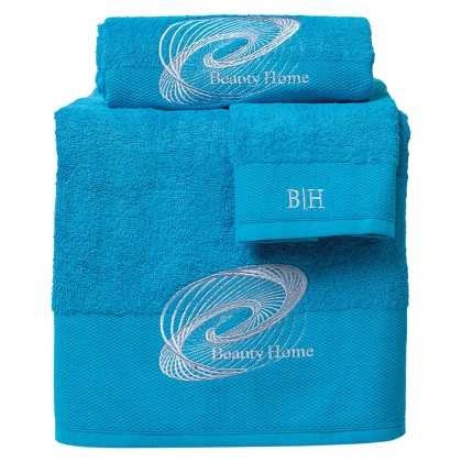 Σετ πετσέτες Art 3249 - Σετ 3τμχ Γαλάζιο Beauty Home