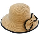 Γυναικείο Ψάθινο Καπέλο με Φιόγκο Μπεζ