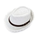 Unisex Καπέλο Καβουράκι Ψάθινο με διακοσμητικό Λουράκι Λευκό