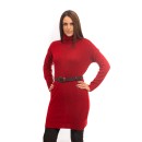Κόκκινο μακρύ ζιβάγκο πουλόβερ με απαλή υφή