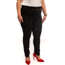 Μαύρο παντελόνι με σχέδιο μπροκάρ (Plus Size)