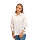 Λευκό βαμβακερό πουκάμισο με κλασσικό γιακά
