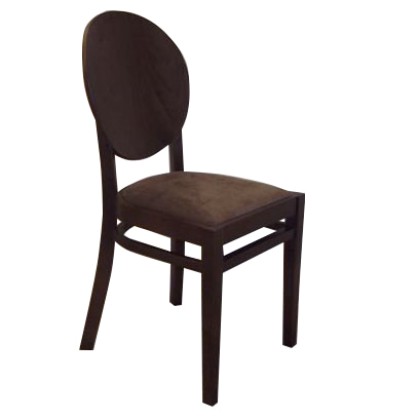 Καφέ Ξύλινη Καρέκλα, Μασίφ Ξύλο, Καφέ ύφασμα- Καφέ Ξύλο GN-G502-