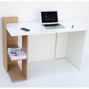 Γραφείο 120x55x85, Λευκό - με Φυσικό, Μοντέρνα Σχεδίαση TO-DESKH