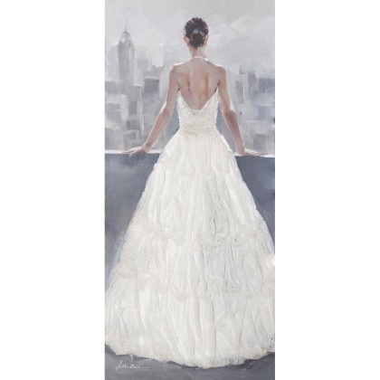 Πίνακας με ύφασμα, Λευκό φόρεμα 3D, 70x150 εκ . W-150199B