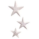Διακοσμητικό Σέτ 3 τεμ. με Αστερίες, Χρώμα Λευκό,40x40,30x30,25x