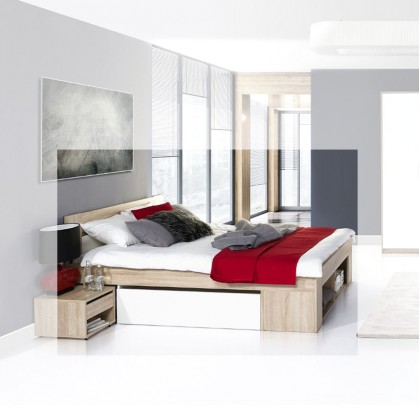 Rico Κρεβάτι 160x200 Διπλό, Με 2 κομοδίνα, 2 συρτάρια και τάβλες