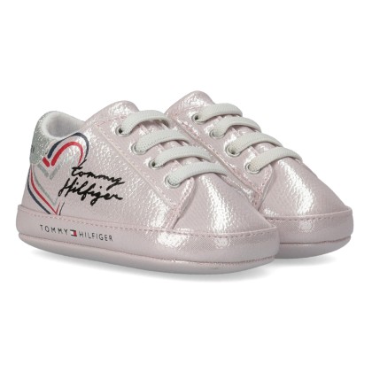 Tommy Hilfiger Kids Lace Up Shoe T0A4-31004-1179 X094 Pink/Silve