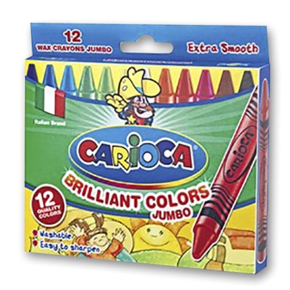 Κηρομπογιες Γιγας Carioca Σετ=12χρωματα   60-90