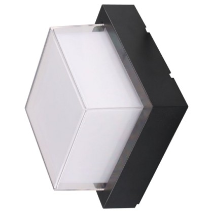 V-TAC LED Φωτιστικό Τοίχου Απλίκα Μαύρο Τετράγωνο Αδιάβροχο 7W Θ