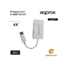 ΑΝΤΑΠΤΟΡΑΣ APPROX DISPLAY PORT to HDMI/VGA/DVI 4K - AP-PC37