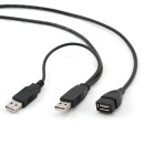 ΚΑΛΩΔΙΟ DUAL USB 2.0 A-PLUG A-SOCKET ΠΡΟΕΚΤΑΣΗ 1m - GM-AMAF3