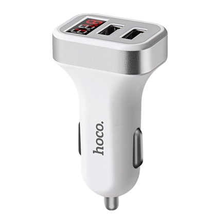 HOCO Z3 2USB LCD CAR CHARGER ΛΕΥΚΟ - HC-Z3-WHITE