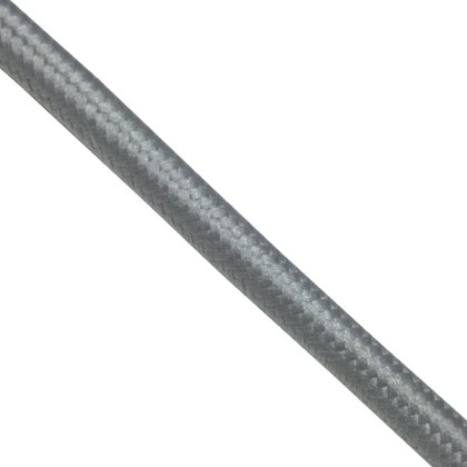 Στρογγυλό Υφασμάτινο Καλώδιο 2 x 0.75mm² Ασημί GloboStar 80013