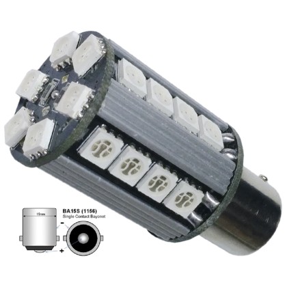 Λαμπτήρας Αυτοκινήτου LED 2ης γενίας 1156 BA15S 26 smd 5050 Can 